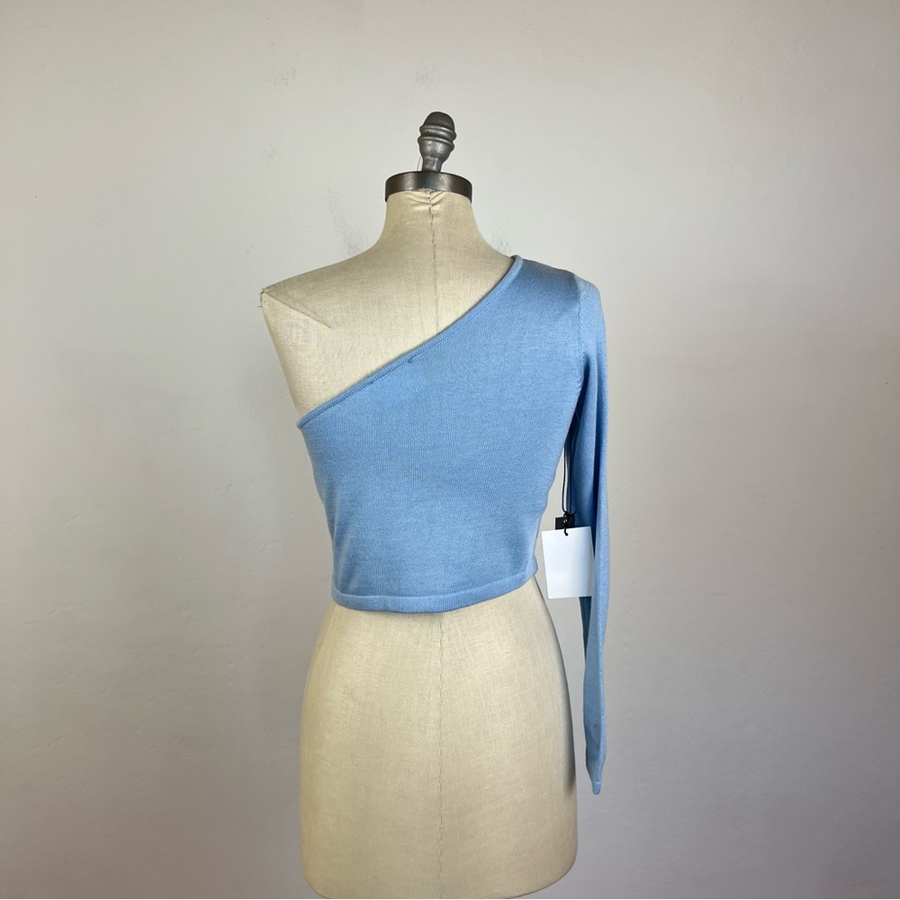 Callahan Blue One Shoulder Knit Top - Picture 5 of 7